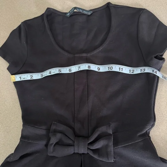 Zara Navy Dress with Bow Accent - Picture 5 of 9